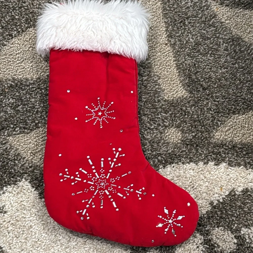 Vintage Target Wondershop Sparkle Snowflake Christmas Stocking 17x10